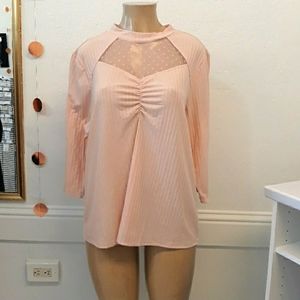 COMO BLU PINK TOP Size 2X Long Sleeve